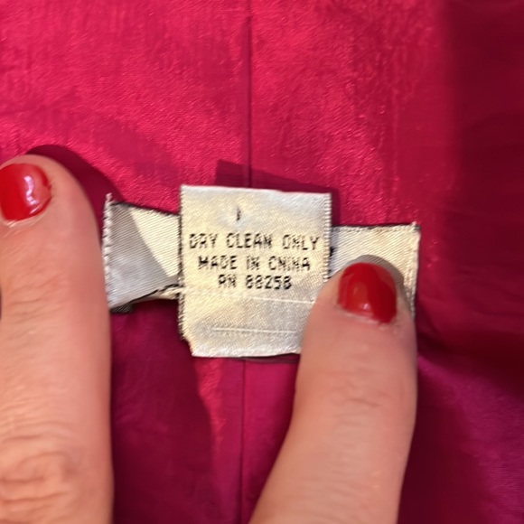 Vintage ANIS.A kimono cardigan blue, gold embroidery magenta lining M - Picture 11 of 11